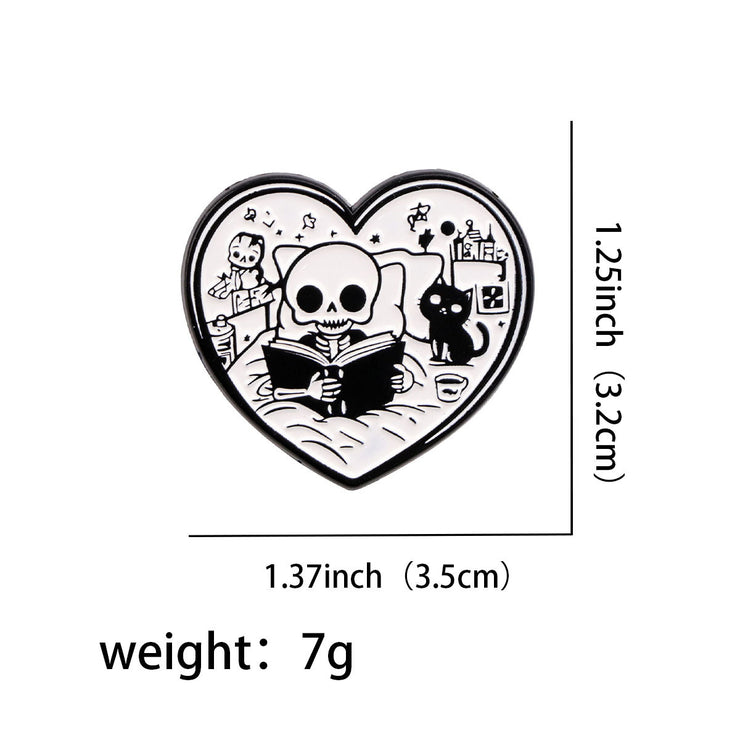 Skull Nerd Brooch Cartoon Badge Creative