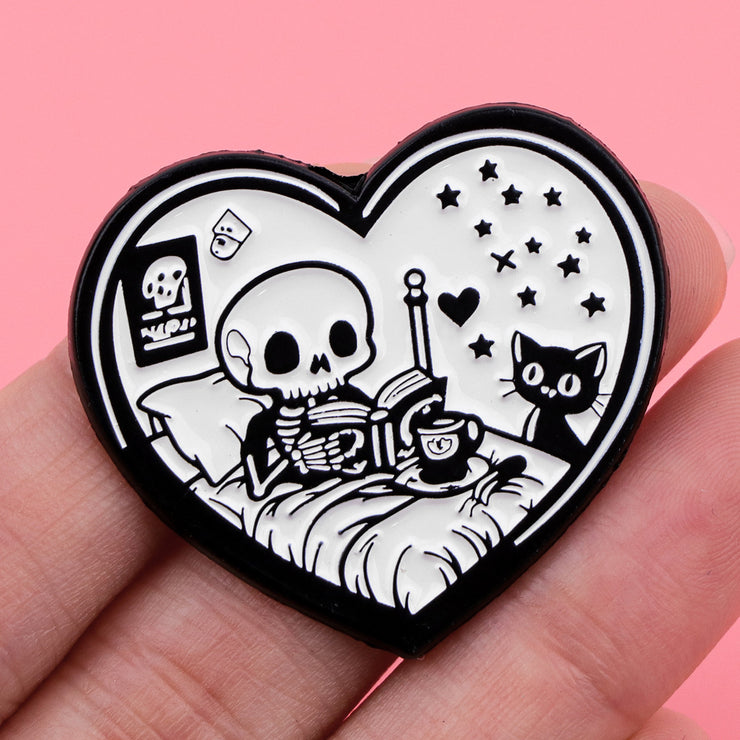 Skull Nerd Brooch Cartoon Badge Creative