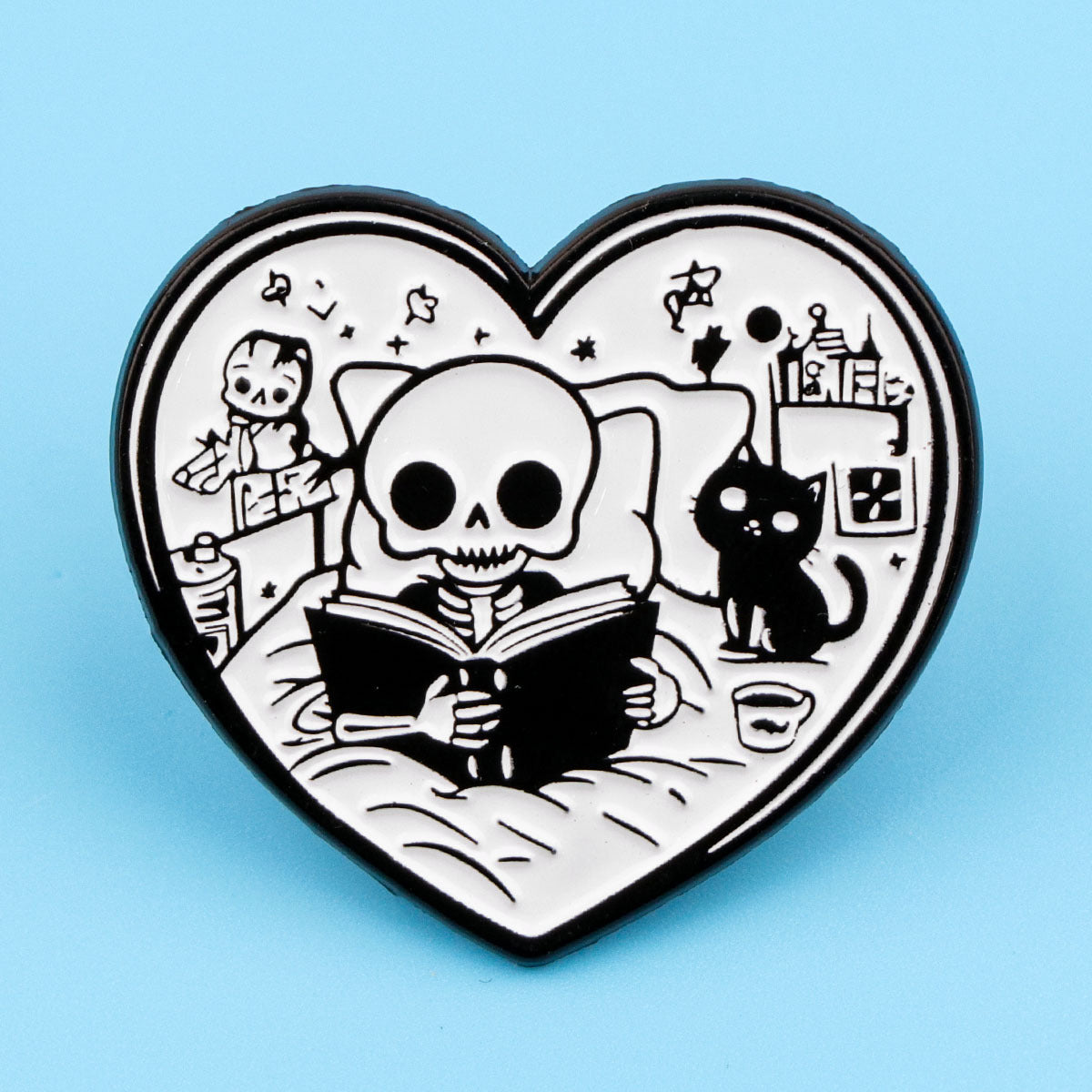 Skull Nerd Brooch Cartoon Badge Creative