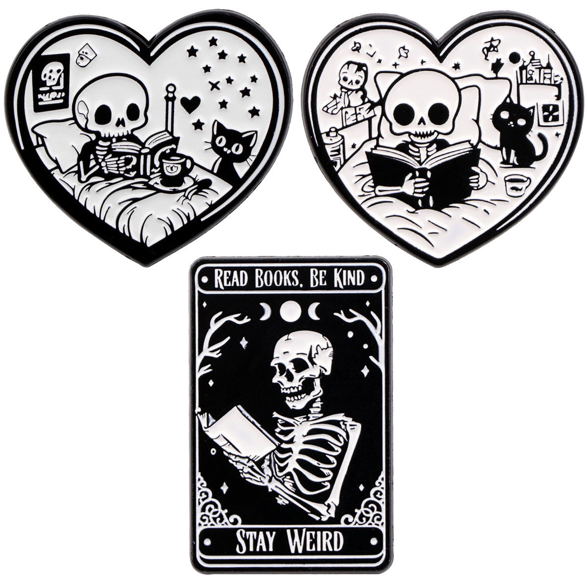 Skull Nerd Brooch Cartoon Badge Creative