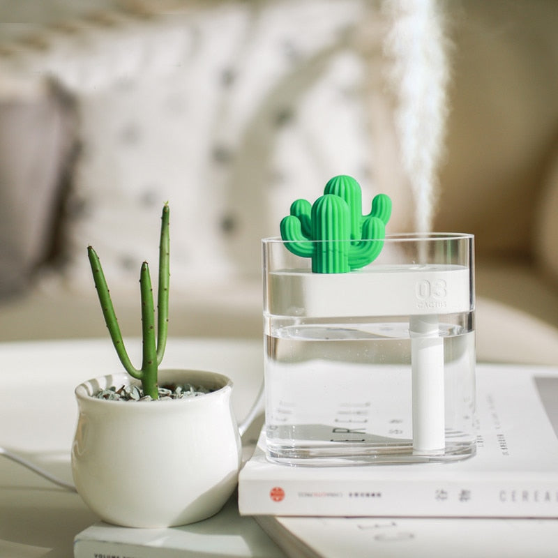 160ML Ultrasonic Air Humidifier Cactus Color Light USB Essential Oil Diffuser Aroma Diffusor Anion Mist Maker