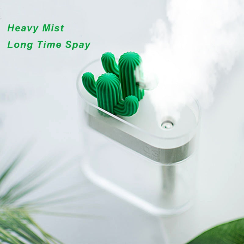 160ML Ultrasonic Air Humidifier Cactus Color Light USB Essential Oil Diffuser Aroma Diffusor Anion Mist Maker