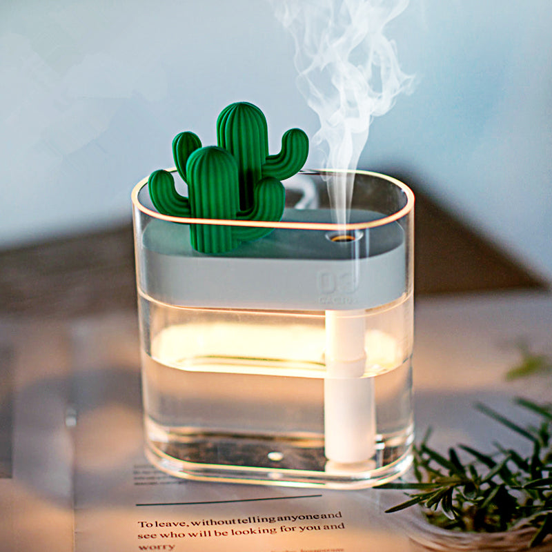 160ML Ultrasonic Air Humidifier Cactus Color Light USB Essential Oil Diffuser Aroma Diffusor Anion Mist Maker